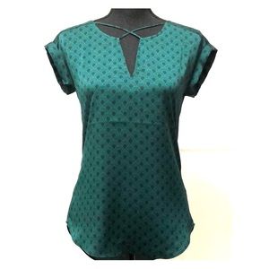 ART DECO PRINT CROSS FRONT GRAMERCY TEE - Express